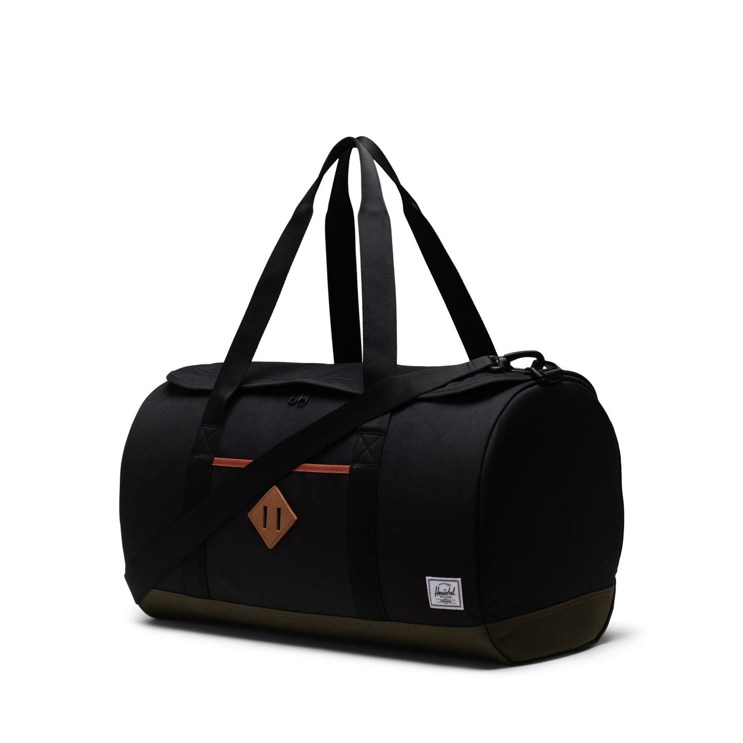 Siyah - Yeşil Herschel Heritage Duffle Su İtici Kumaş Seyahat ve Spor Çantası, 40 L
