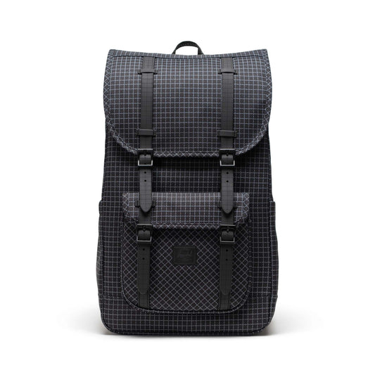 Grid Siyah Herschel Little America Su İtici Kumaş Sırt Çantası, 16" Laptop Uyumlu, 30 L