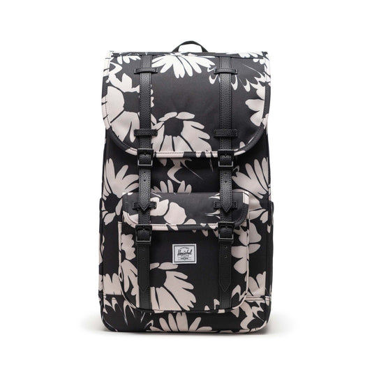 Papatya Siyah - Beyaz Herschel Little America Su İtici Kumaş Sırt Çantası, 16" Laptop Uyumlu, 30 L