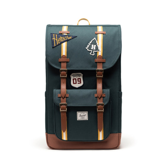 Koyu Yeşil - Pudra Herschel Little America Su İtici Kumaş Sırt Çantası, 16" Laptop Uyumlu, 30 L