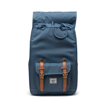 Dikişli Buğulu Mavi Herschel Little America Orta Boy Su İtici Kumaş Sırt Çantası, 16" Laptop Uyumlu, 21 L