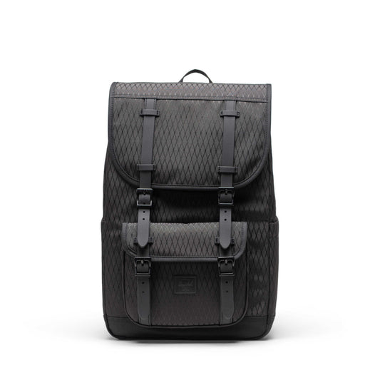 Elmas Dokulu Siyah Herschel Little America Orta Boy Su İtici Kumaş Sırt Çantası, 16" Laptop Uyumlu, 21 L