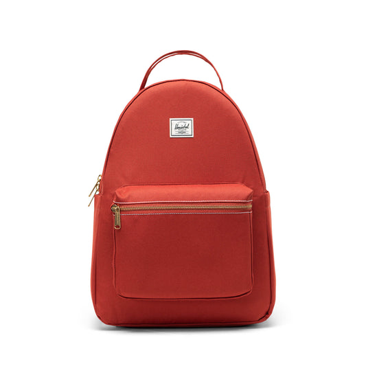 Kiremit - Beyaz Dikişli Herschel Nova Su İtici Kumaş Sırt Çantası, 14" Laptop Uyumlu, 18 L