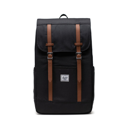 Siyah Herschel Retreat Su İtici Kumaş 16" Laptop Uyumlu Mıknatıslı Kapama Sırt Çantası, 23 L