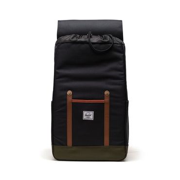Siyah - Yeşil Herschel Retreat Su İtici Kumaş 16" Laptop Uyumlu Mıknatıslı Kapama Sırt Çantası, 23 L