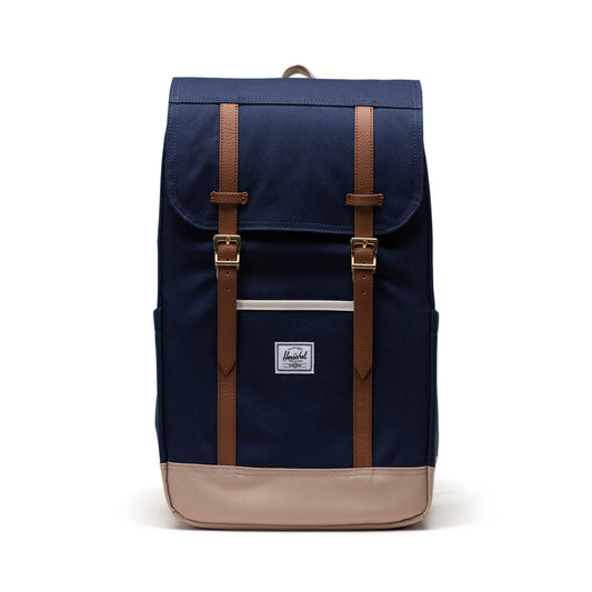 Lacivert - Vizon Herschel Retreat Su İtici Kumaş 16" Laptop Uyumlu Mıknatıslı Kapama Sırt Çantası, 23 L