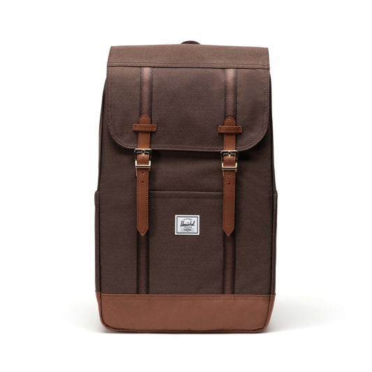 Dokulu Kahve - Taba Herschel Retreat Su İtici Kumaş 16" Laptop Uyumlu Mıknatıslı Kapama Sırt Çantası, 23 L