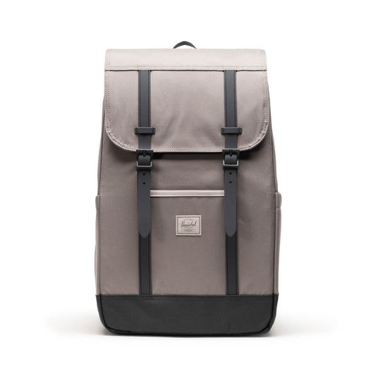 Gri Antrasit Herschel Retreat Su İtici Kumaş 16" Laptop Uyumlu Mıknatıslı Kapama Sırt Çantası, 23 L