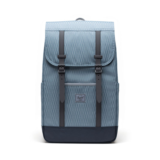 Elmas Dokulu Puslu Mavi Herschel Retreat Su İtici Kumaş 16" Laptop Uyumlu Mıknatıslı Kapama Sırt Çantası, 23 L