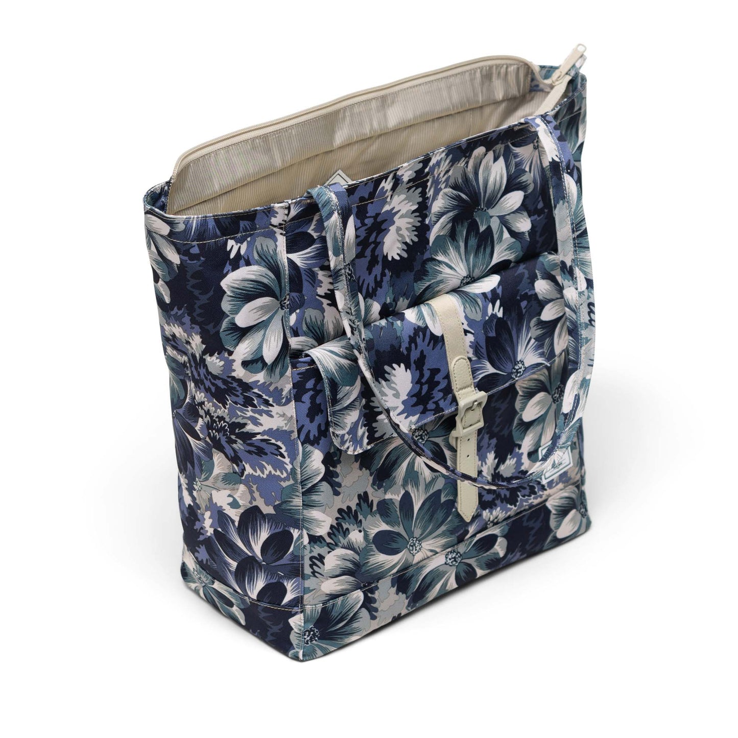 Çiçekli Lacivert - Siyah Herschel Retreat Tote Omuz Çantası Su İtici Kumaş Omuz Çantası, 20 L