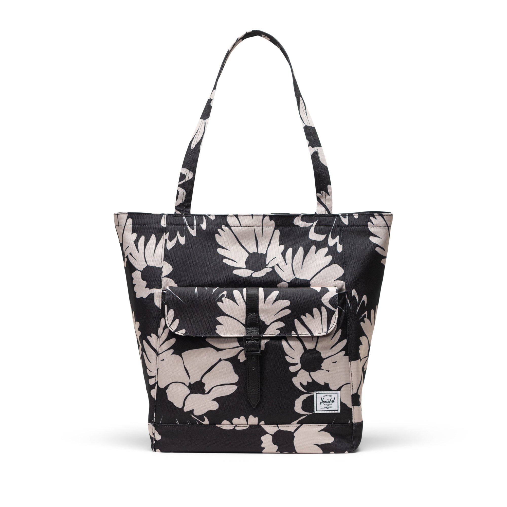 Papatya Siyah - Beyaz Herschel Retreat Tote Omuz Çantası Su İtici Kumaş Omuz Çantası, 20 L
