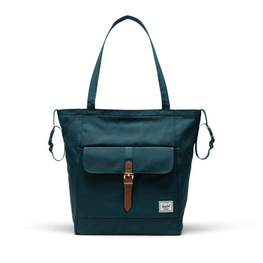 Petrol Mavisi Herschel Retreat Tote Omuz Çantası Diaper Alt Açma Matlı Anne Bebek Omuz Çantası, 14" Laptop Uyumlu, 18.5L