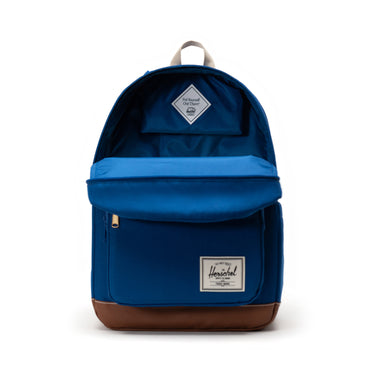 Dikişli Saks Mavisi - Taba Herschel Pop Quiz Su İtici Kumaş Sırt Çantası, 16" Laptop Uyumlu, 25 L