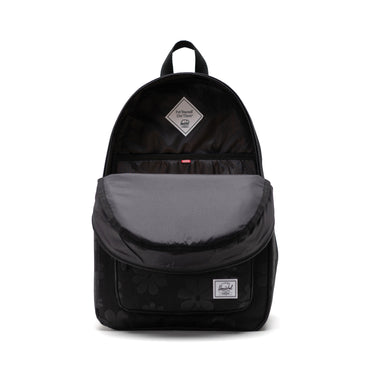 Çiçek Desenli Siyah Herschel Settlement Su İtici Kumaş Sırt Çantası, 16" Laptop Uyumlu, 23 L