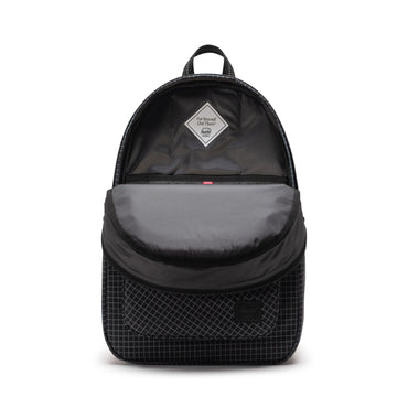 Grid Siyah Herschel Settlement Su İtici Kumaş Sırt Çantası, 16" Laptop Uyumlu, 23 L