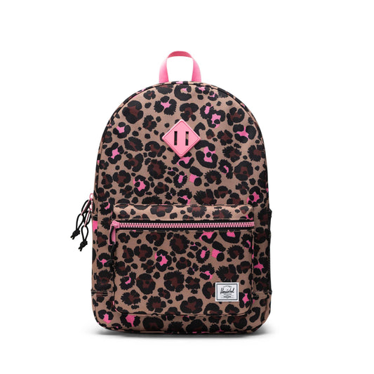 Pembe Leopar Herschel Heritage Genç Su İtici Kumaş Sırt Çantası, 14" Laptop Uyumlu, 26 L