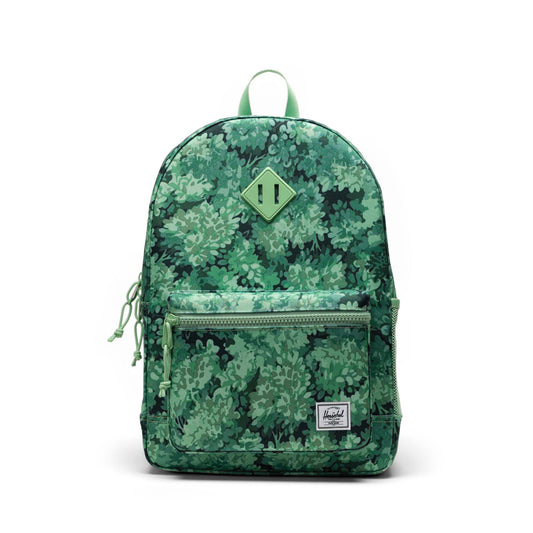 Yeşil Yaprak Desenli Herschel Heritage Genç Su İtici Kumaş Sırt Çantası, 14" Laptop Uyumlu, 26 L