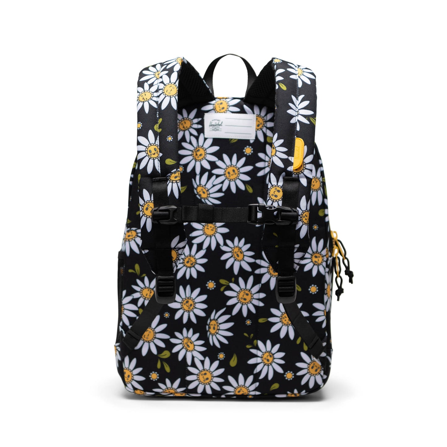 Siyah Papatya Desen Herschel Heritage Genç Su İtici Kumaş Sırt Çantası, 14" Laptop Uyumlu, 26 L