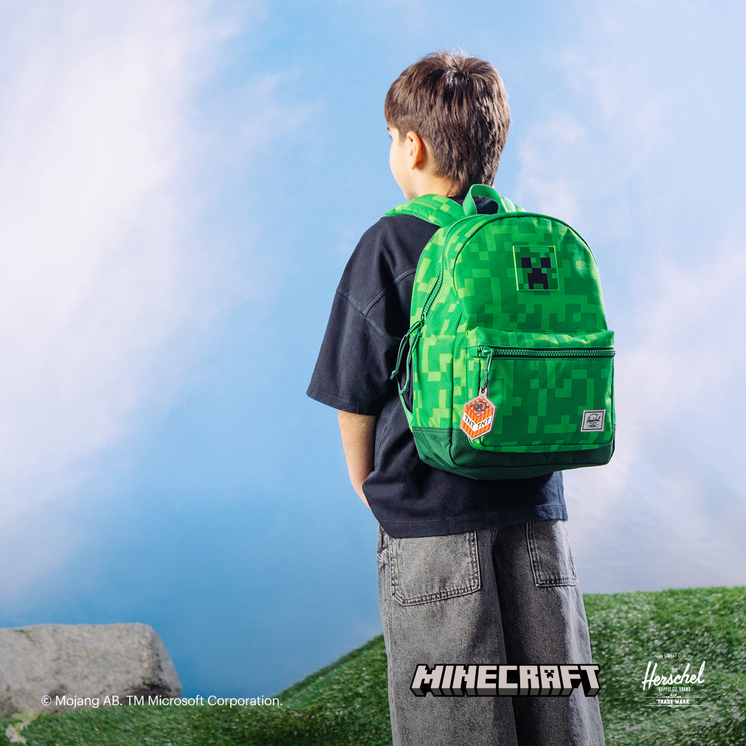 Herschel x Minecraft Heritage™ Çocuk | Su İtici Kumaş Okul Sırt Çantası, 3- 7 Yaş, 20 L