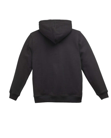 Siyah - Beyaz Herschel Basic, Logo Baskılı Erkek Pamuk Fermuarlı, Kapüşonlu Sweatshirt, Ribana Kol ve Etek Ucu