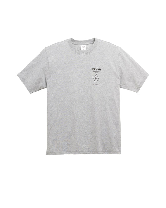 Açık Gri Melanj - Siyah Herschel Mt. HSC Rip Collar Erkek Tshirt