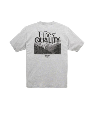 Açık Gri Melanj - Siyah Herschel Mt. HSC Rip Collar Erkek Tshirt