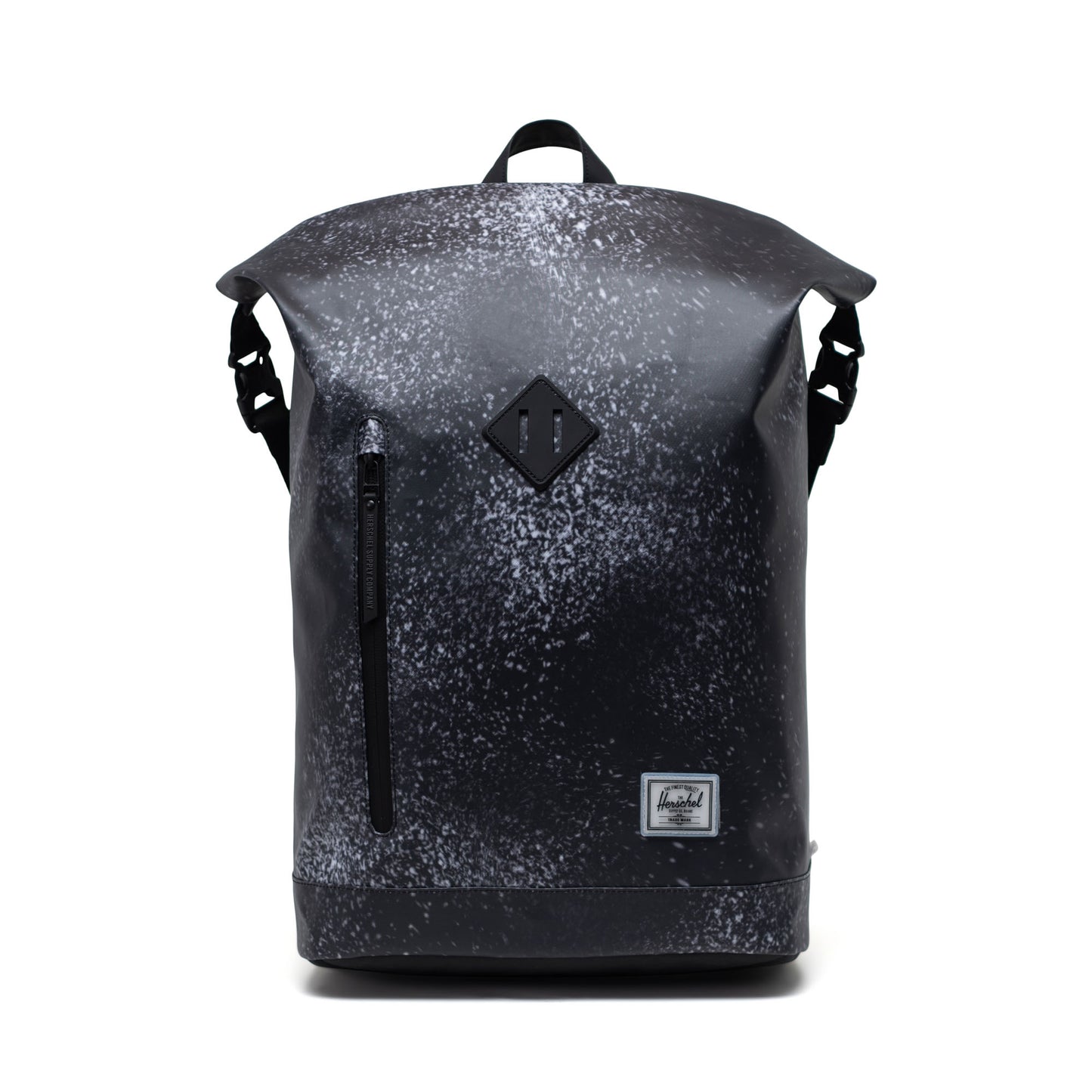 Siyah Spray Paint Herschel Roll Top Üstü Rulolu Sırt Çantası