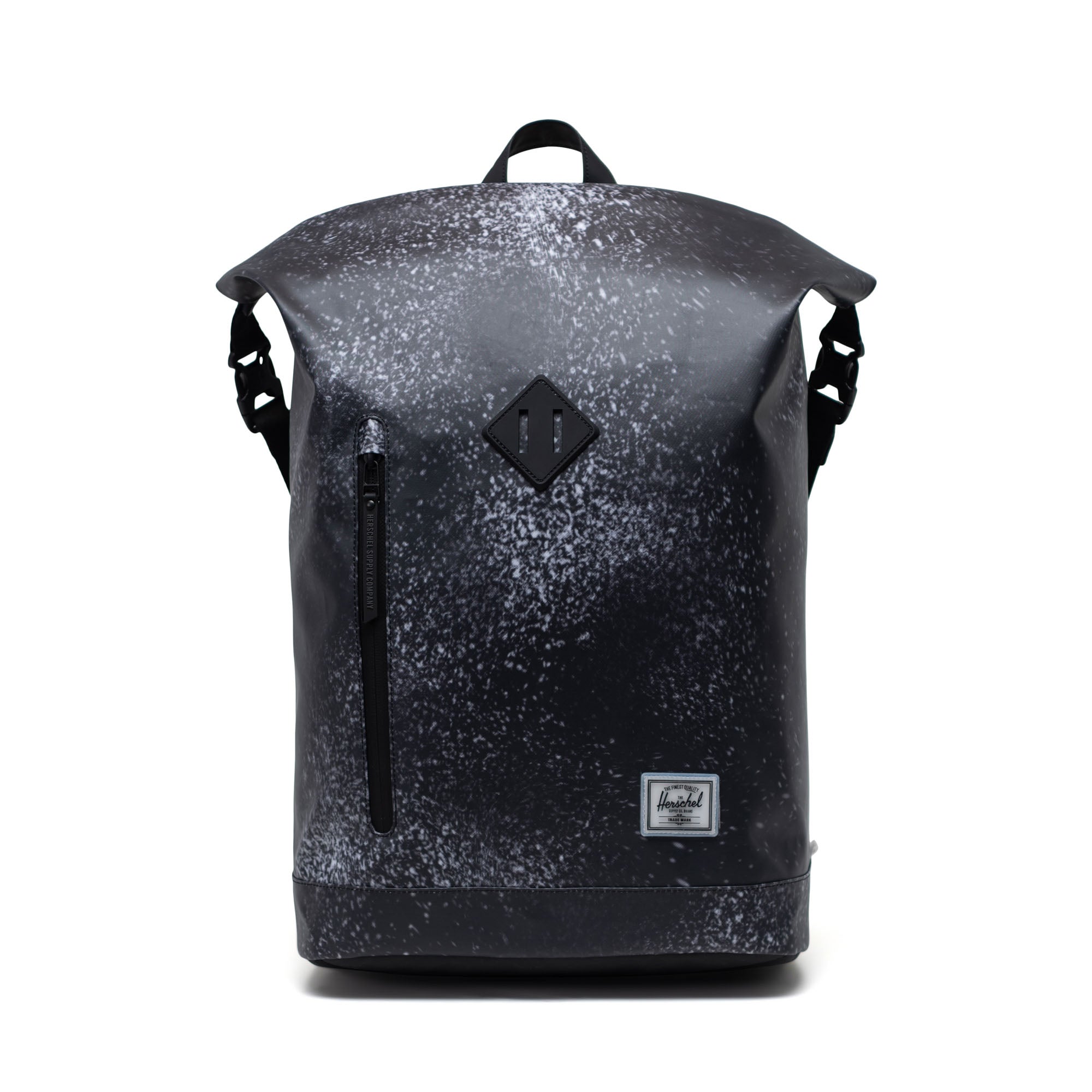 Siyah Spray Paint Herschel Roll Top Üstü Rulolu Sırt Çantası