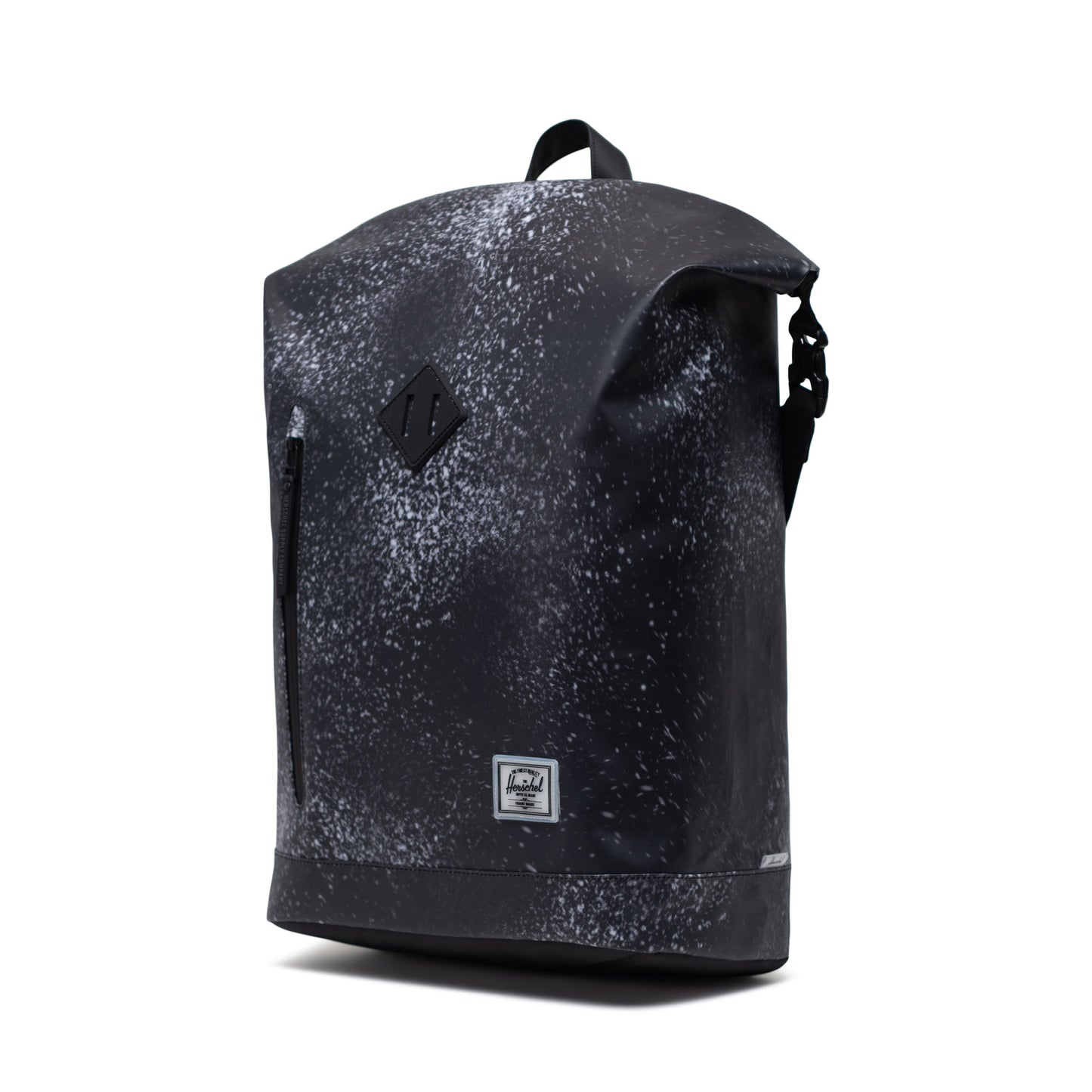 Siyah Spray Paint Herschel Roll Top Üstü Rulolu Sırt Çantası