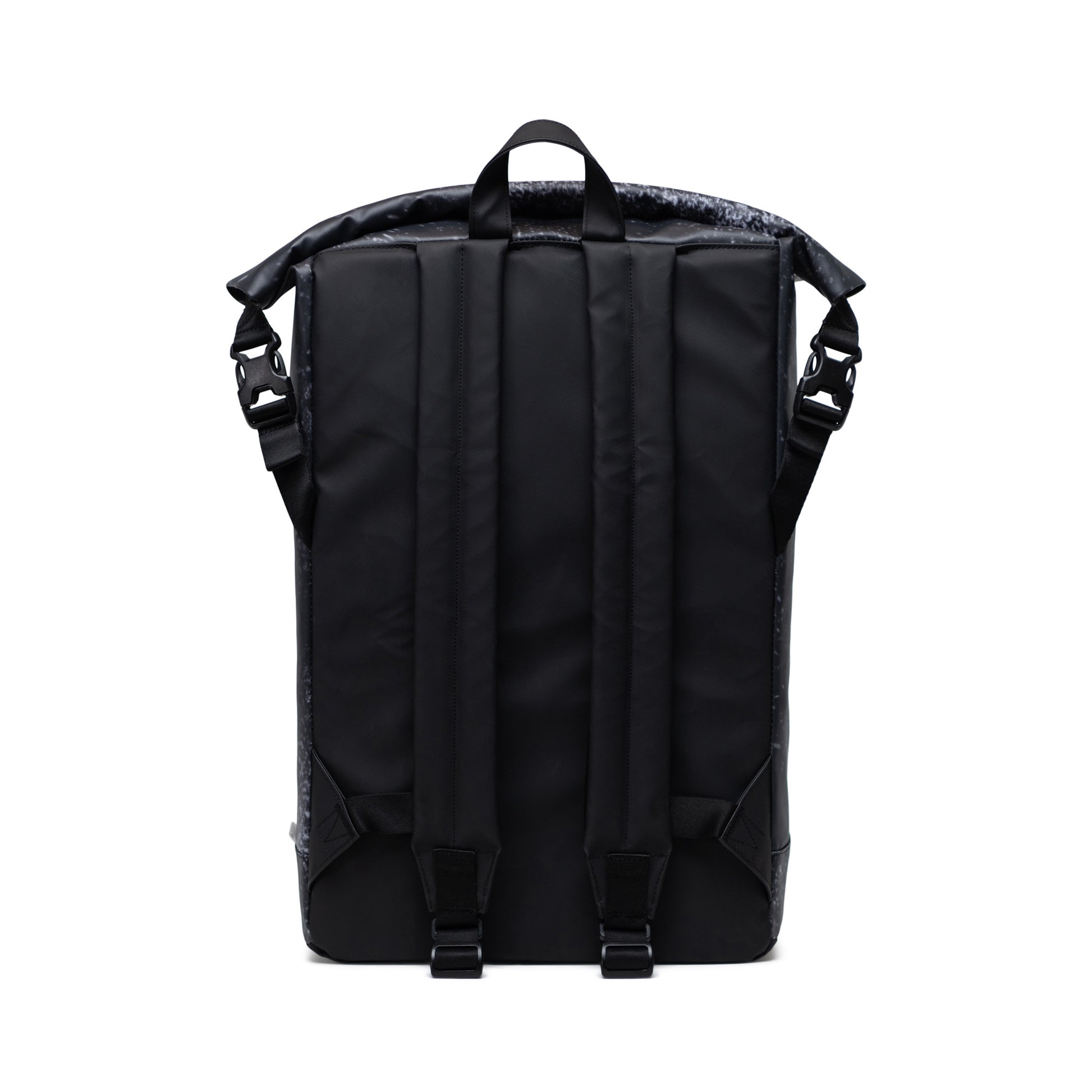 Siyah Spray Paint Herschel Roll Top Üstü Rulolu Sırt Çantası