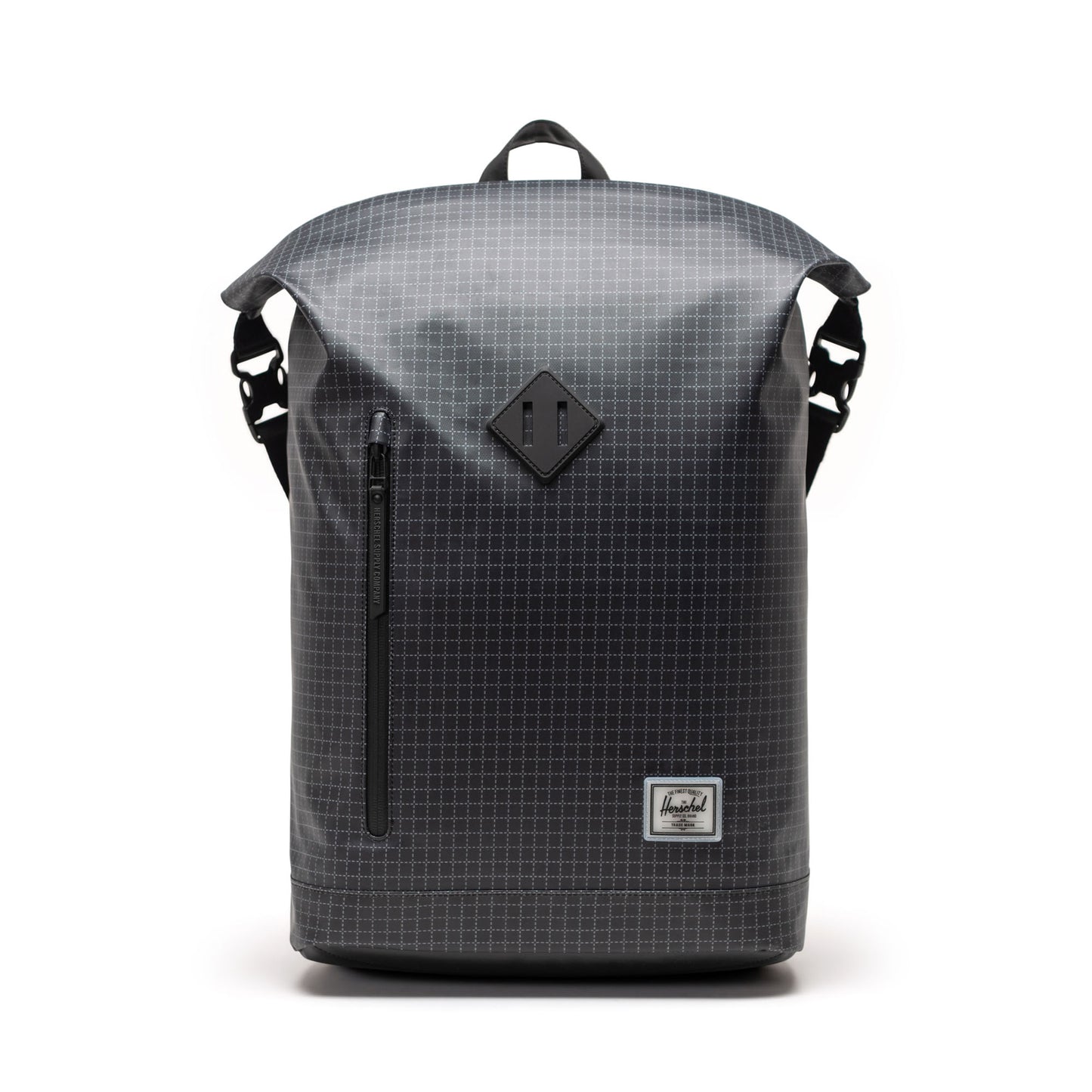 Grid Siyah Herschel Roll Top Üstü Rulolu Sırt Çantası