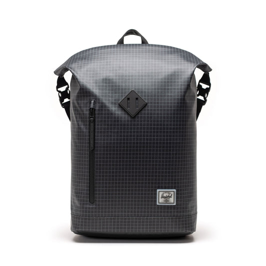 Grid Siyah Herschel Roll Top Üstü Rulolu Sırt Çantası