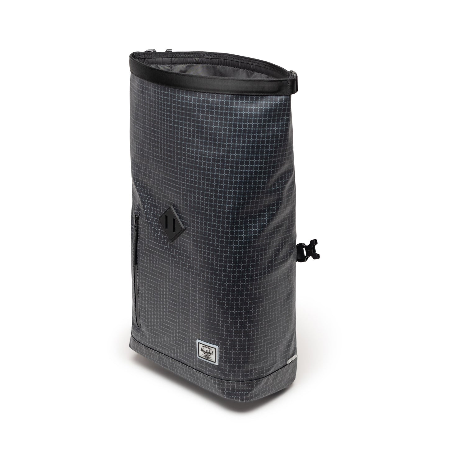 Grid Siyah Herschel Roll Top Üstü Rulolu Sırt Çantası