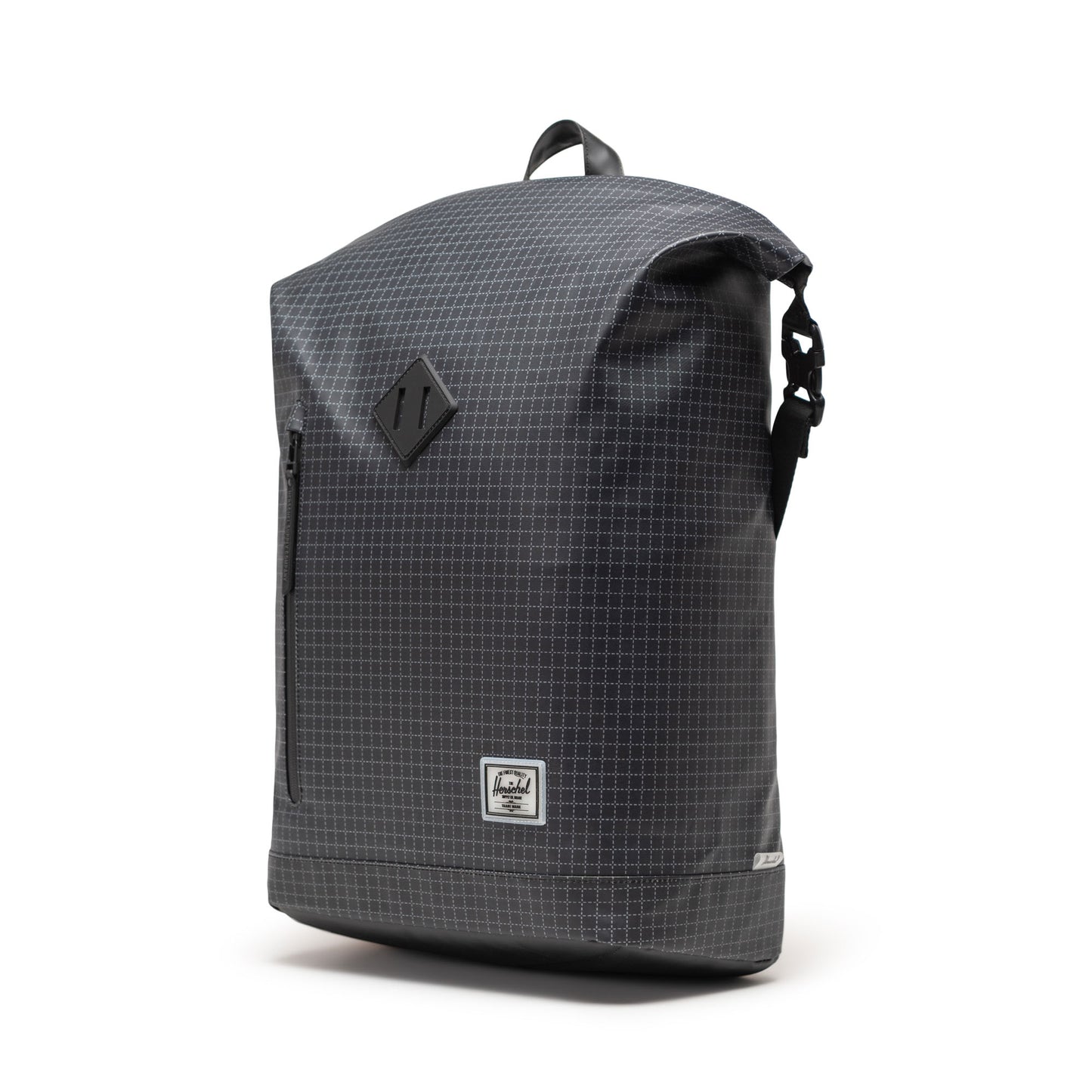 Grid Siyah Herschel Roll Top Üstü Rulolu Sırt Çantası