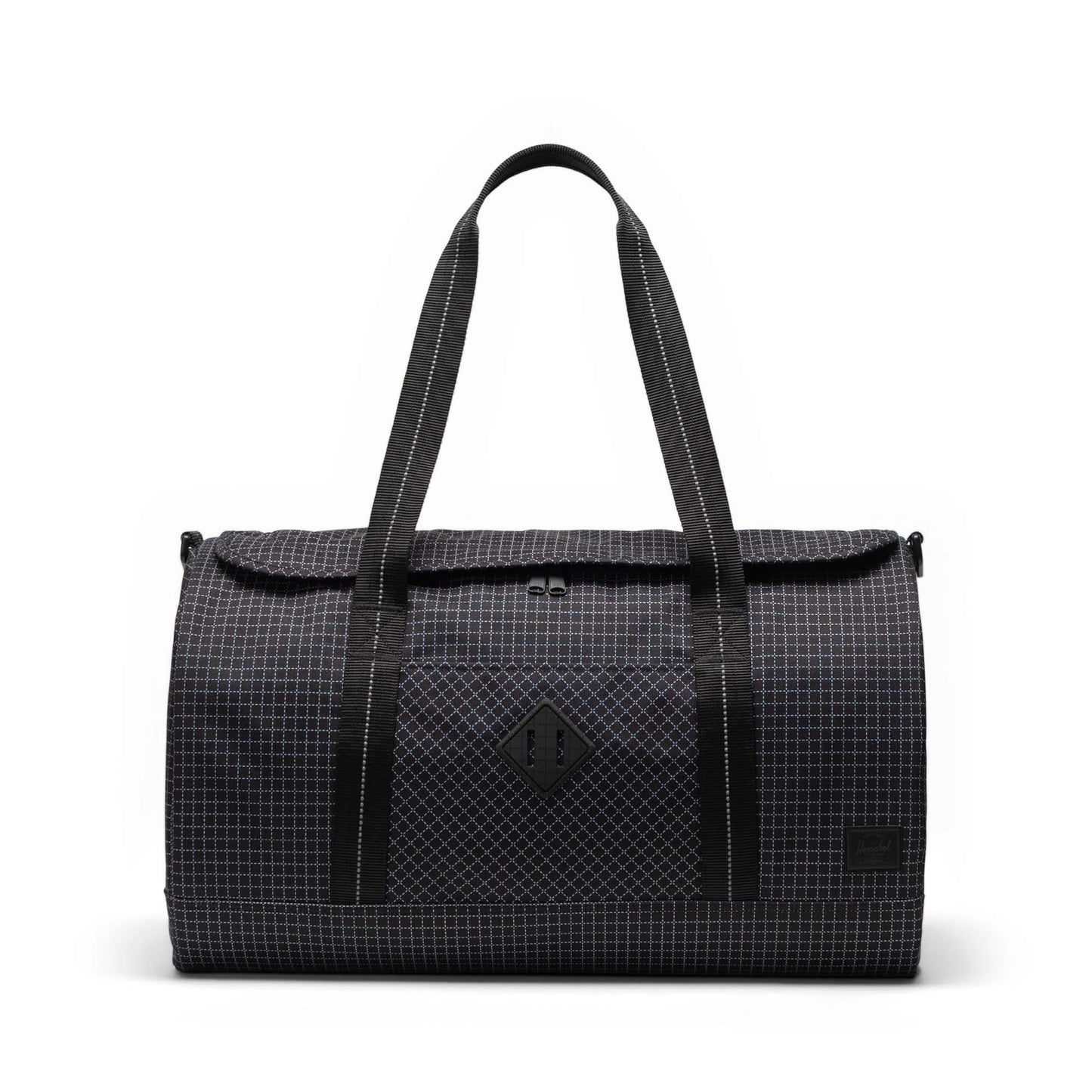 Grid Siyah Herschel Heritage Duffle Su İtici Kumaş Seyahat ve Spor Çantası, 40 L