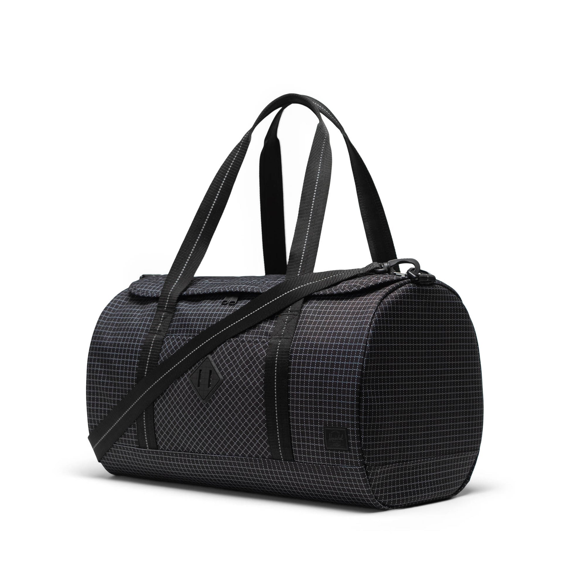 Grid Siyah Herschel Heritage Duffle Su İtici Kumaş Seyahat ve Spor Çantası, 40 L