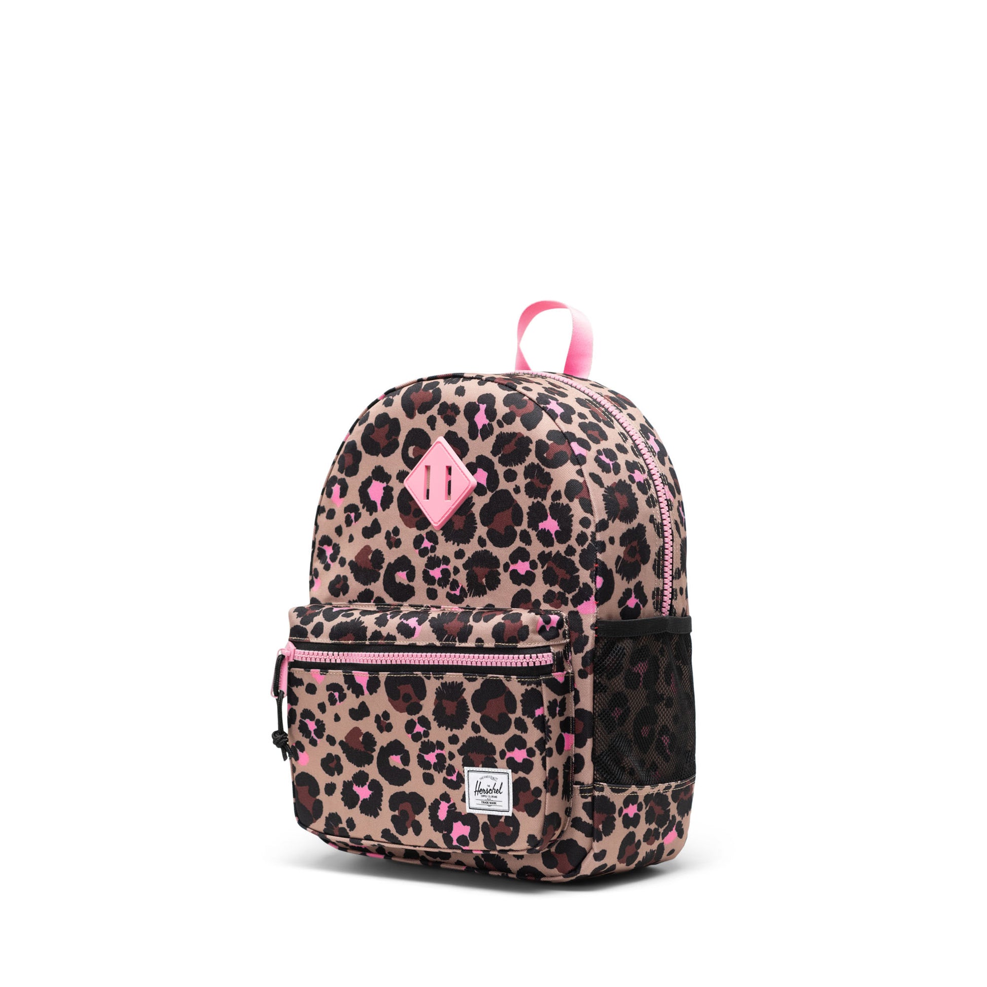 Pembe Leopar Herschel Heritage Çocuk Su İtici Kumaş Sırt Çantası, 15 L