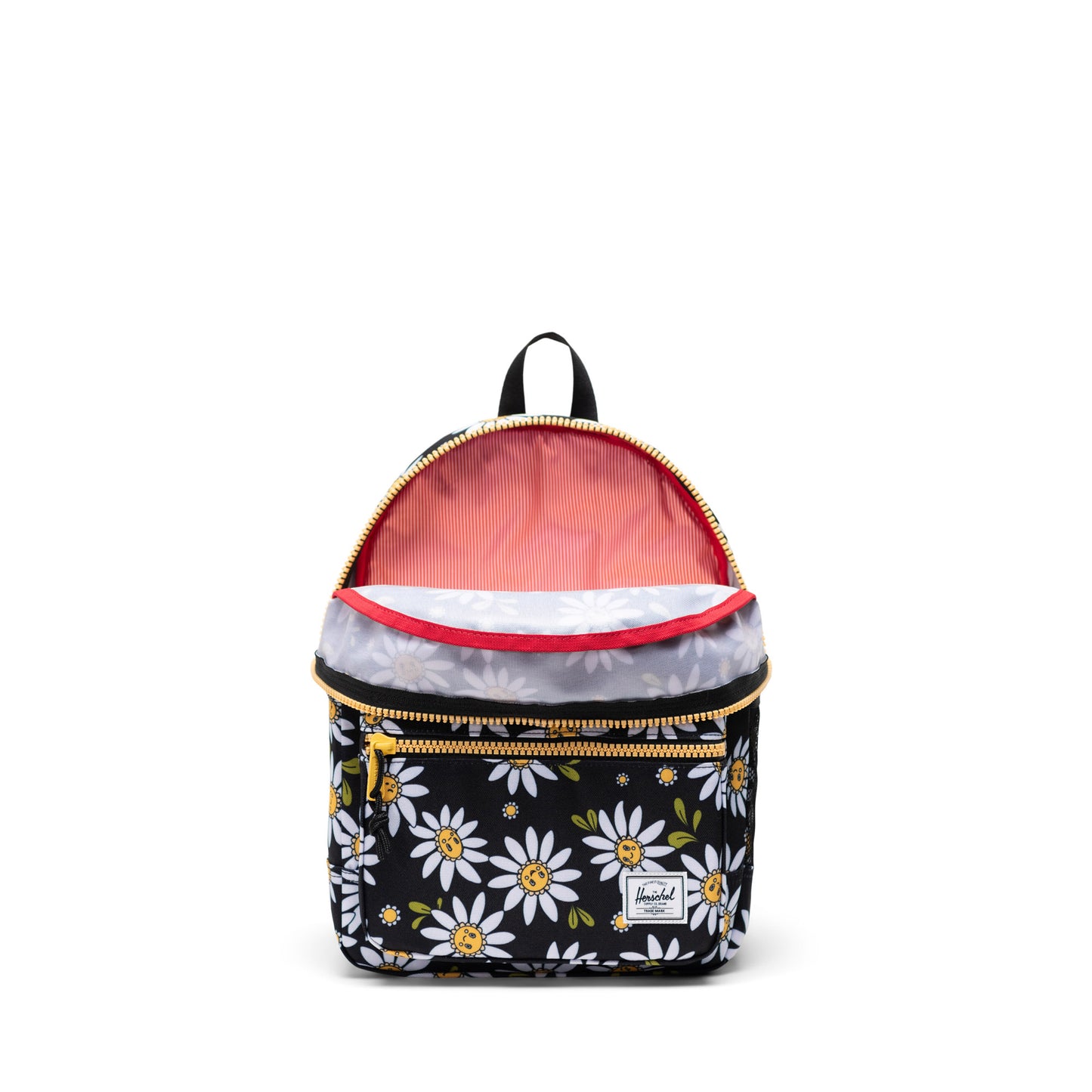 Siyah Papatya Desen Herschel Heritage Çocuk Su İtici Kumaş Sırt Çantası, 15 L