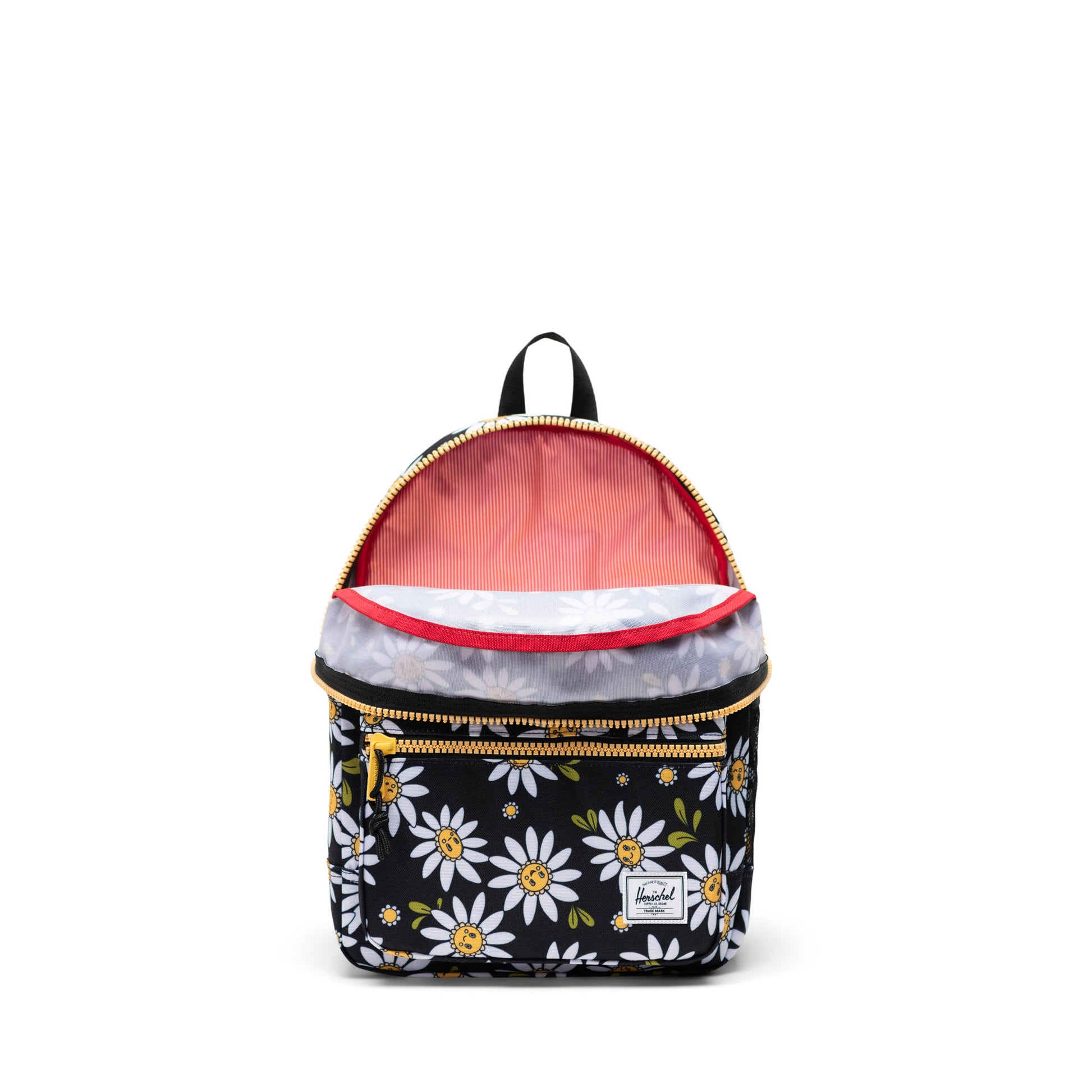 Siyah Papatya Desen Herschel Heritage Çocuk Su İtici Kumaş Sırt Çantası, 15 L