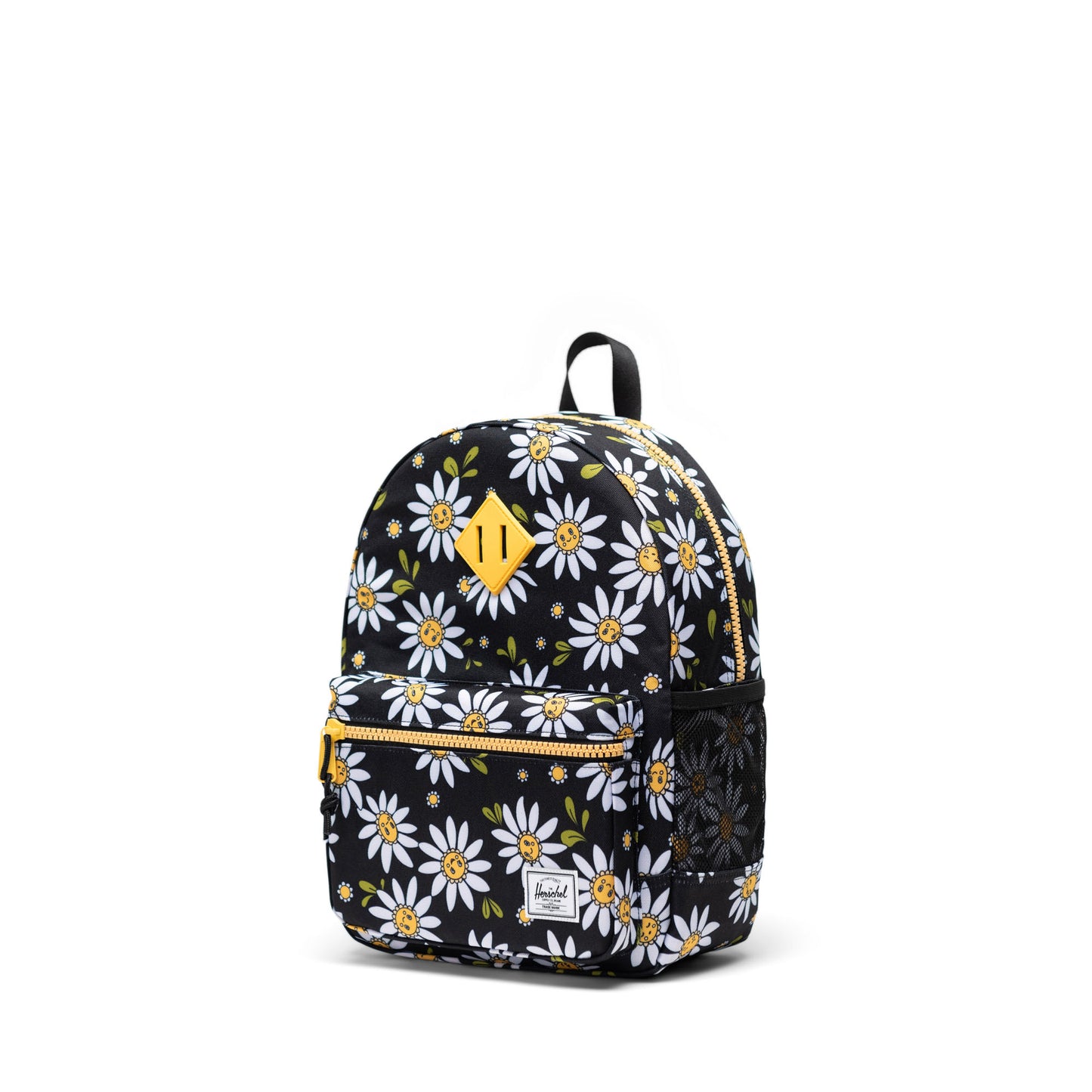 Siyah Papatya Desen Herschel Heritage Çocuk Su İtici Kumaş Sırt Çantası, 15 L