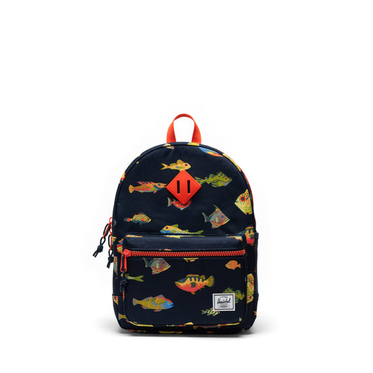 Balık Desen Lacivert Herschel Heritage Çocuk Su İtici Kumaş Sırt Çantası, 15 L