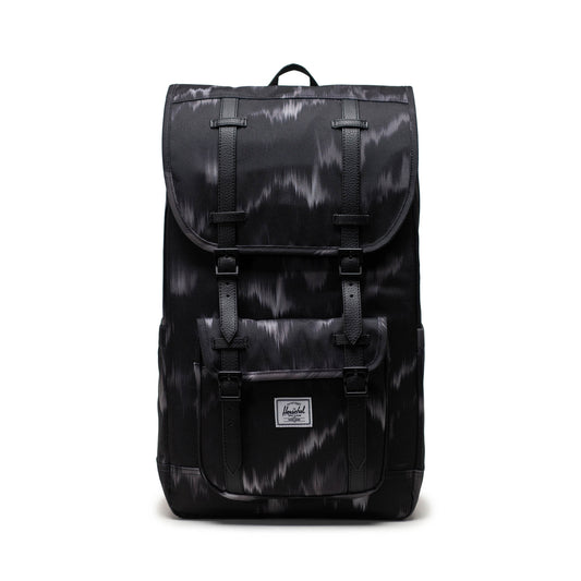 Siyah Füme Desenli Herschel Little America Su İtici Kumaş Sırt Çantası, 16" Laptop Uyumlu, 30 L