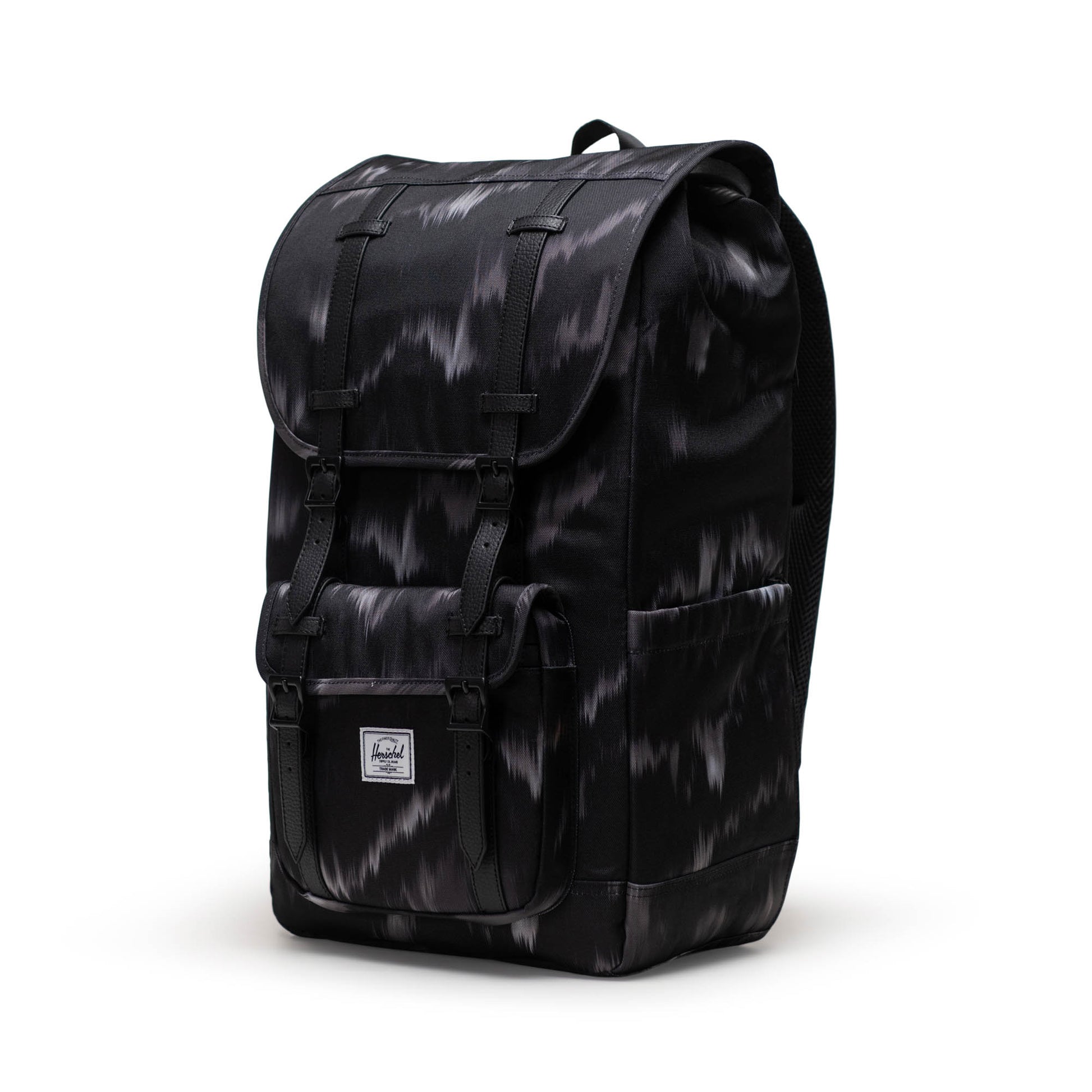 Siyah Füme Desenli Herschel Little America Su İtici Kumaş Sırt Çantası, 16" Laptop Uyumlu, 30 L