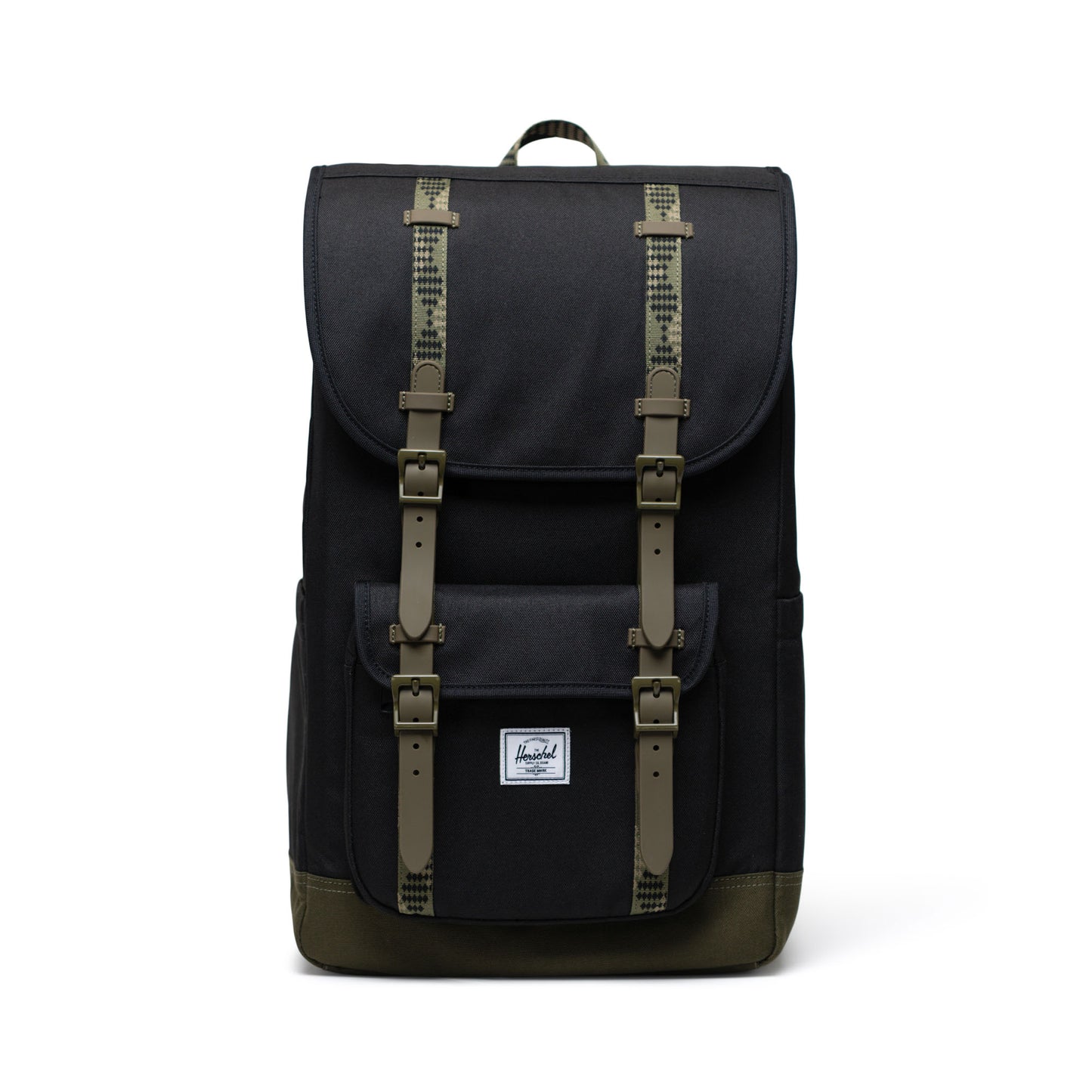 Siyah - Koyu Yeşil Herschel Little America Su İtici Kumaş Sırt Çantası, 16" Laptop Uyumlu, 30 L