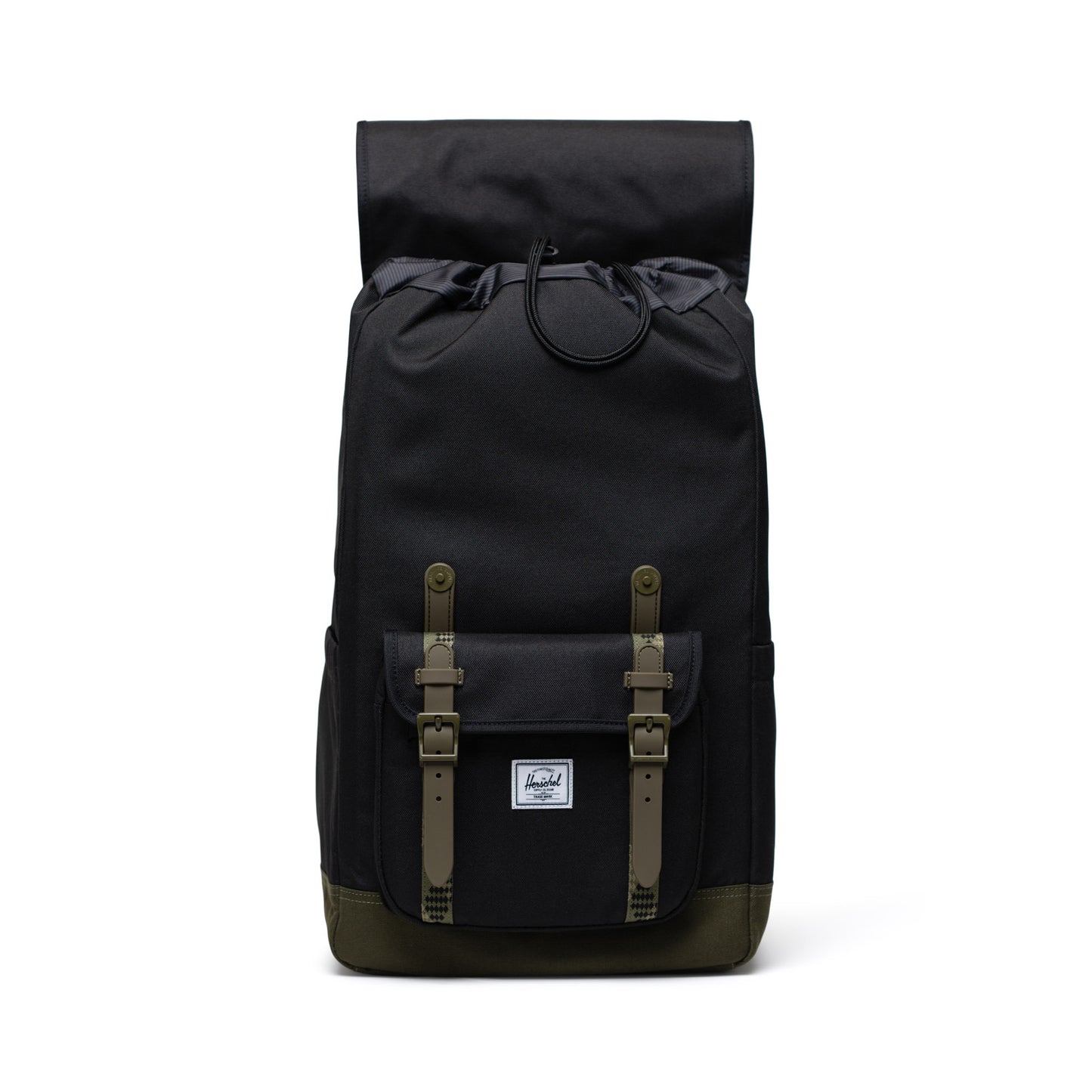 Siyah - Koyu Yeşil Herschel Little America Su İtici Kumaş Sırt Çantası, 16" Laptop Uyumlu, 30 L
