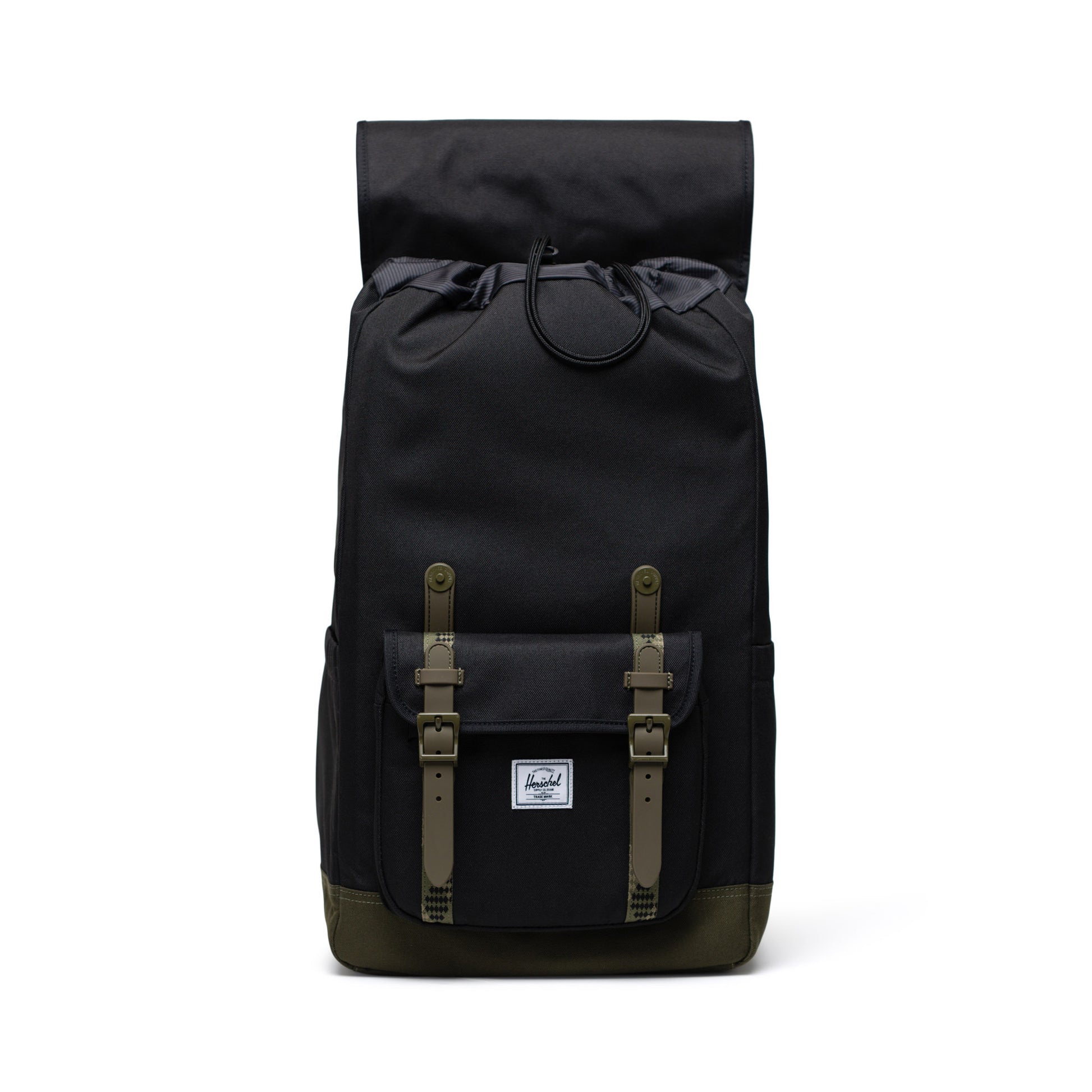Siyah - Koyu Yeşil Herschel Little America Su İtici Kumaş Sırt Çantası, 16" Laptop Uyumlu, 30 L