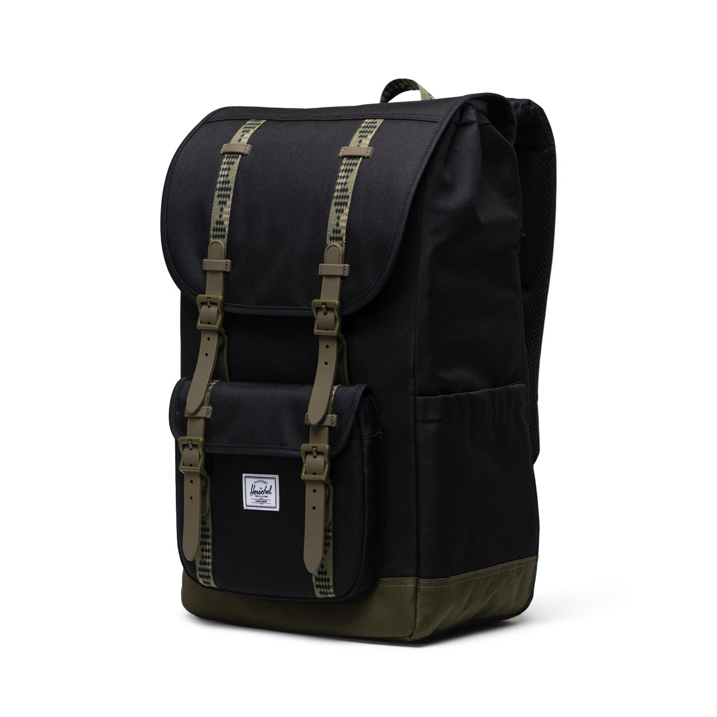 Siyah - Koyu Yeşil Herschel Little America Su İtici Kumaş Sırt Çantası, 16" Laptop Uyumlu, 30 L