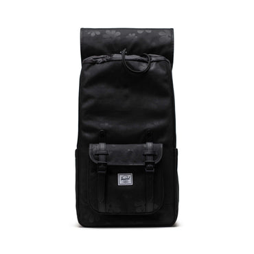 Çiçek Desenli Siyah Herschel Little America Su İtici Kumaş Sırt Çantası, 16" Laptop Uyumlu, 30 L