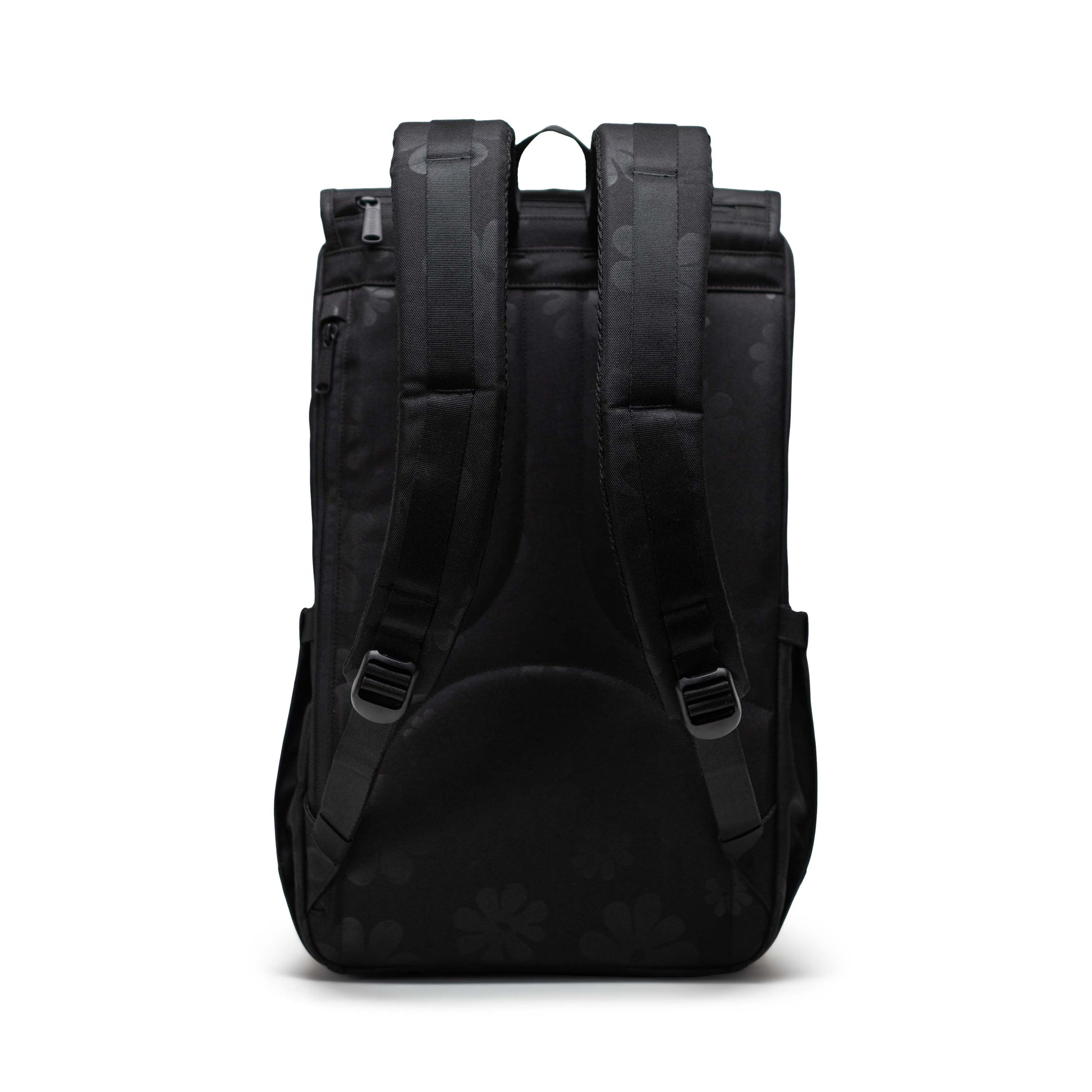 Çiçek Desenli Siyah Herschel Little America Su İtici Kumaş Sırt Çantası, 16" Laptop Uyumlu, 30 L