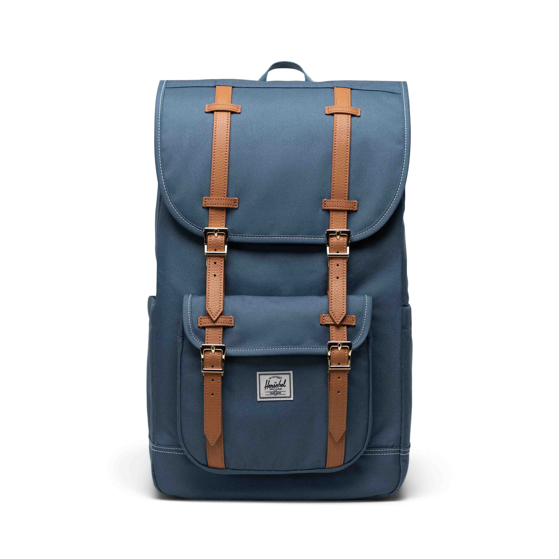 Dikişli Buğulu Mavi Herschel Little America Su İtici Kumaş Sırt Çantası, 16" Laptop Uyumlu, 30 L